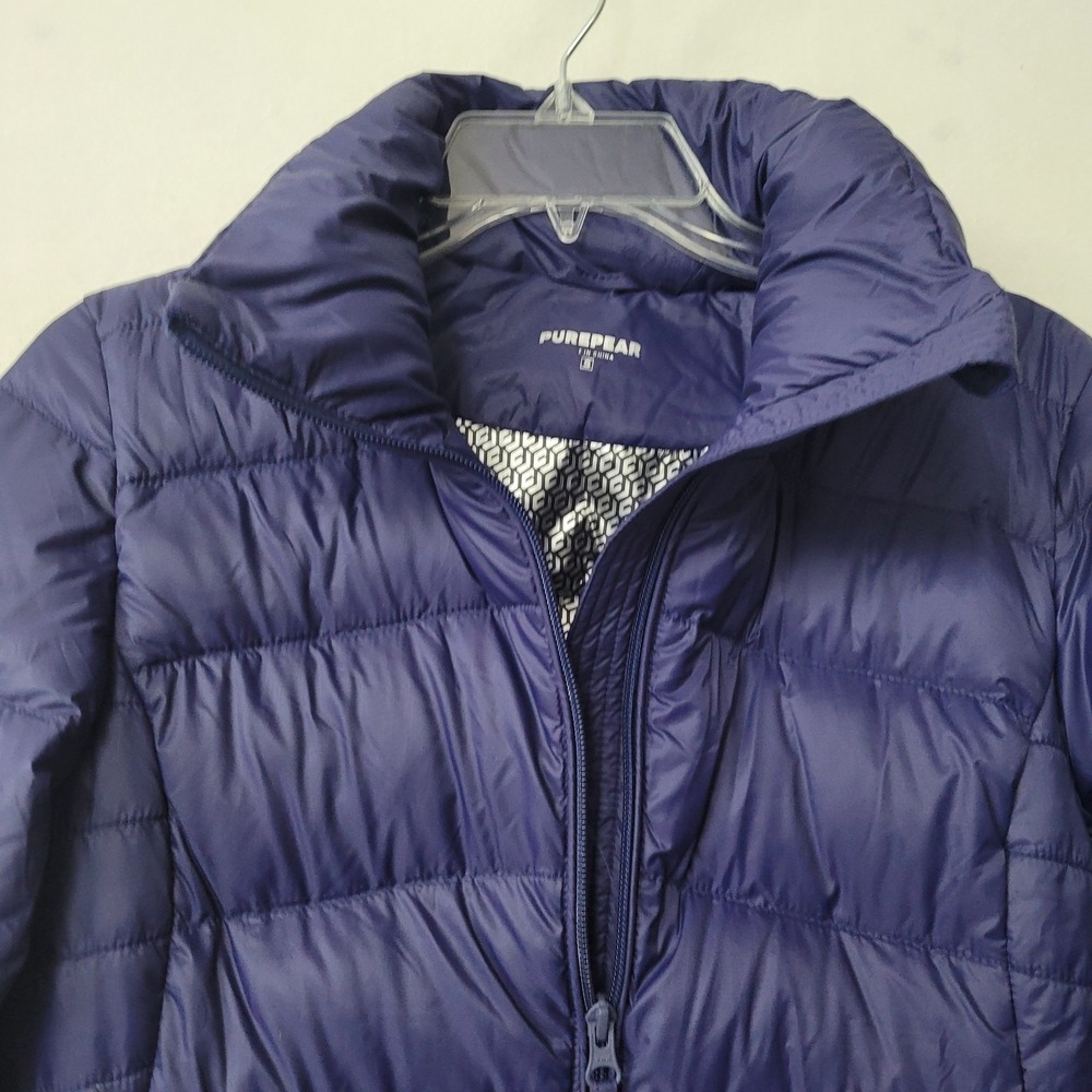 Purepear Womens Blue Quilted Down Puffer Parka Jacket Size S AW23C01 - Picture 10 of 11